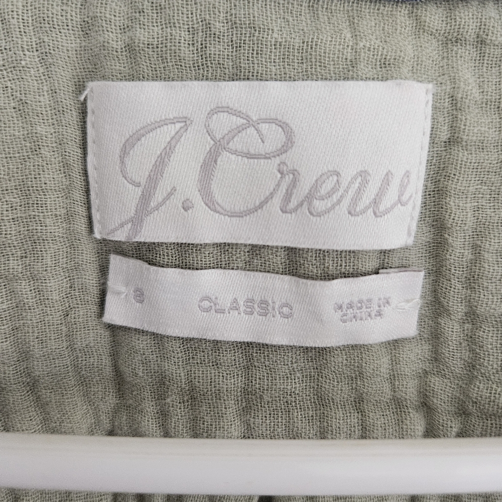 J. Crew Garcon Classic Double Gauze Green Long Sleeve - Picture 3 of 6